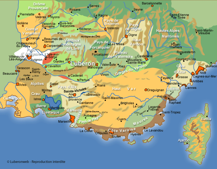 Mapa Prowansji