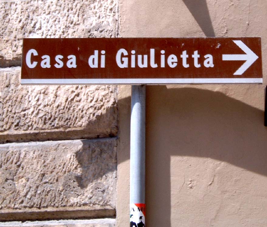 Werona, drogowskaz do domu Julii