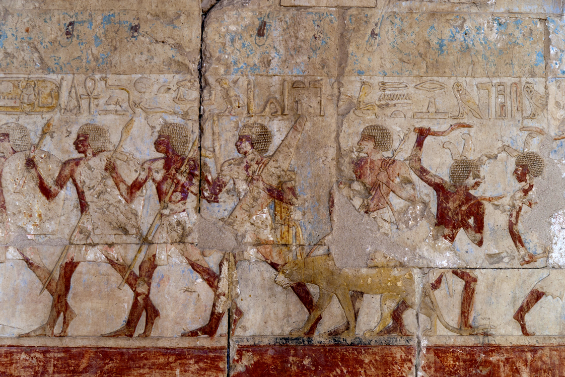W świątyni Hatszepsut - malowidło przedstawiające wyprawę do krainy Punt