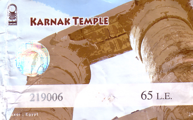 Bilet wstępu do zespołu świątynnego w Karnaku